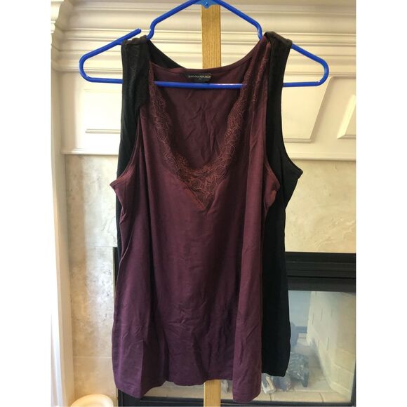 Banana Republic Tops - Banana Republic Women’s Black and Burgundy Camisoles Bundle of Two Size S NWOT